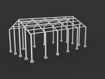 ndustrial metal hangar 3D model