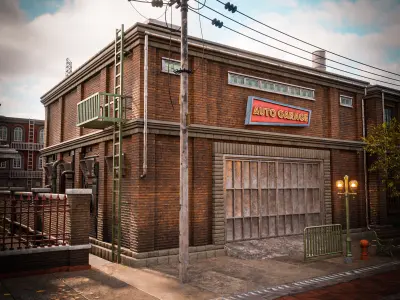 URBAN BUILDING OLD HORROR 1 Low-poly 3D model