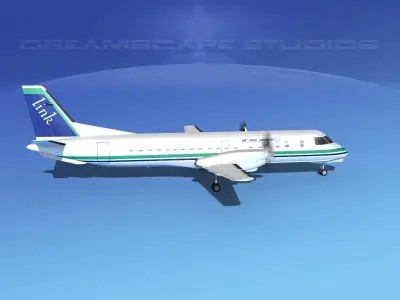 SAAB 2000 Air New Zealand Link 3D model