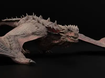Wyvern Dragon  Low-poly 3D model