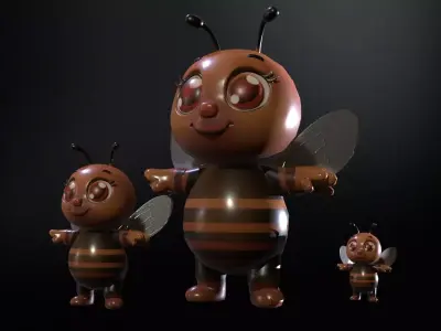 HoneyBee mobile ready Low-poly 3D model