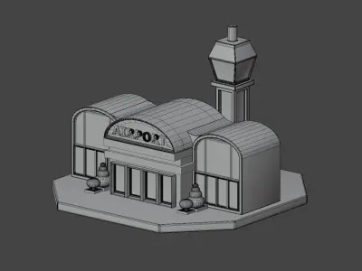 Airport 3D Illustration 3D model