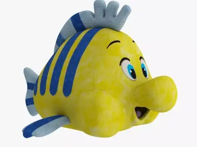 Soft Toy Flounder Low-poly 3D model