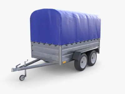 Cargo Trailer v5 Low-poly 3D model