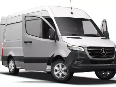 Mercedes Sprinter L2H2 RWD HQ Interior 2025 UKspec 3D model