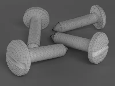 Screws three stainless steel Free 3D model