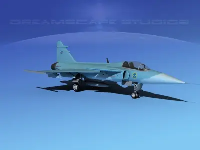 SAAB S39 Gripen Fighter V03 3D model