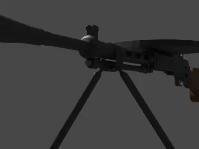 DP - 28 machine gun Low-poly 3D model