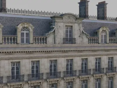 French residence Low-poly 3D model