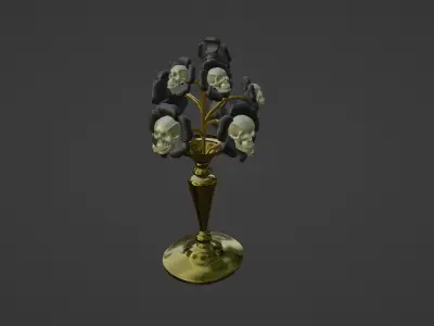 Skull Flower 3DModel part of the Halloween package 3D model