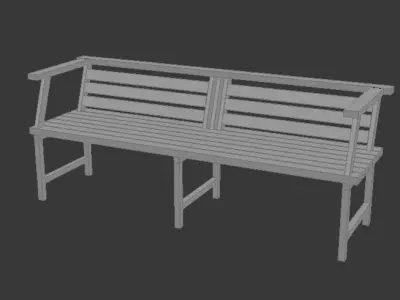 Wooden Bench Free low-poly 3D model buy