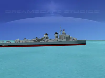Sumner Class Destroyer DD733 USS Shannon 3D model