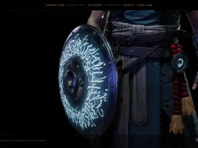  Real-time game ready 3d eastern shield Free low-poly 3D model