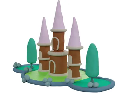 Clay castle 3D model