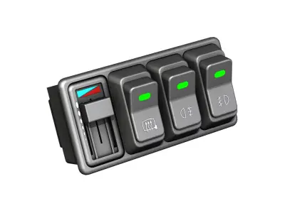 Rocker switches with gang 3D model