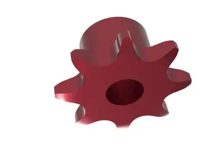 04B Roller Chain Sprocket -6 mm Pitch-DIN 8187 -ISO 606 3D model