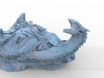 Dragons dying model stand 3D model