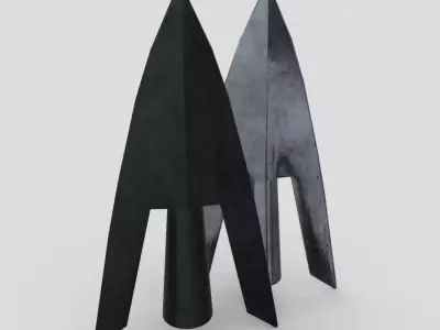 Arrowhead 4 two metal arrowheads Low-poly 3D model