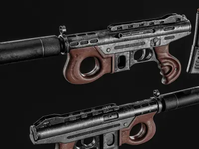 Agram 2000 SMG Low-poly 3D model