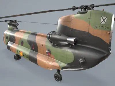 CH-47D Chinook Spanish Army Basic Animation Low-poly 3D model