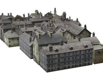 Medieval Exclusive Village House Pack Low Poly 3D Model Low-poly 3D model