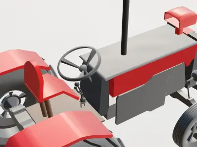 Tractor 3D Model in countryside Free 3D model