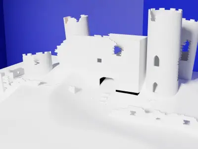 Broken Castle Low-poly 3D model