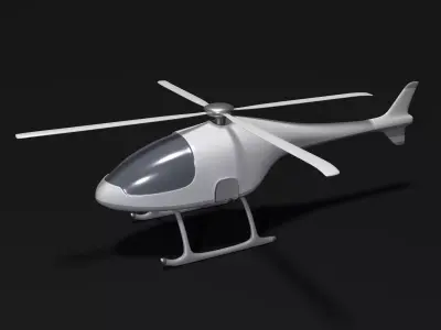 Cartoon Fantasy Futuristic Helicopter Low-poly 3D model