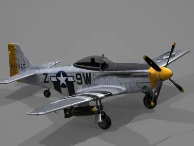 P51D Mustang aircraft 3D model