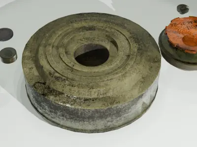 High-Detail TM-62M Anti-Tank Mine 3D Model Low-poly 3D model