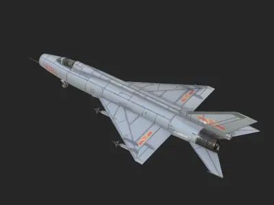 PLAAF J-8I Fighter Shenyang J-8A F8 F-8 Finback Low-poly 3D model