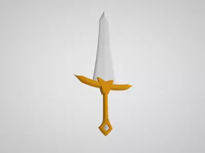 Low Poly Thick Sword Free 3D model