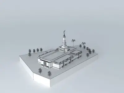 LDS Temple Asuncion Paraguay 112 Th. Operating Templo Mormon. Free 3D model