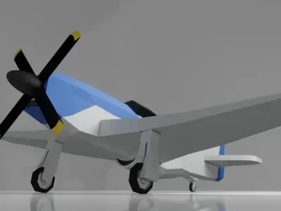 P-51D Mustang Low-poly 3D model