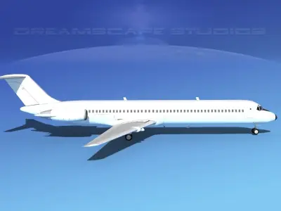 Douglas DC-9-50 Unmarked 2 3D model