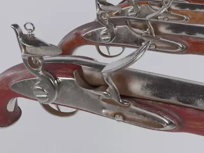 Flintlock Musket Low-poly 3D model