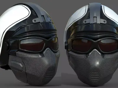 Helmet scifi military combat 3d model low poly human generic  Low-poly 3D model