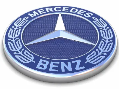 Realistic Mercedes-Benz-Logo 3D Model logo of mercedes benz Low-poly 3D model