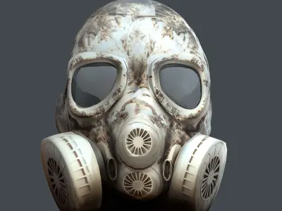  Gas mask helmet 3d model military combat fantasy cyborg Low-poly 3D model