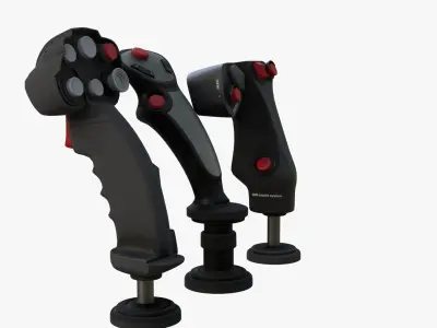 Fighter Jet  Joystick or Grips Low-poly 3D model