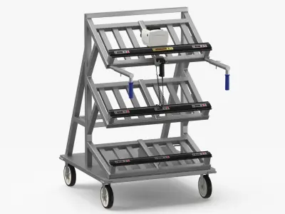 Automated Batch Picking Cart Empty and Full 3D model