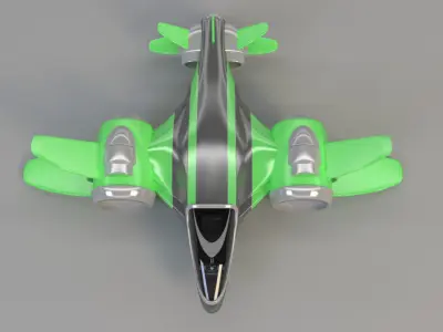Spaceship toy jet fighter Low-poly 3D model