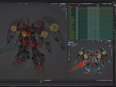 XC06 Scarab - Original Lowpoly Mecha -  Rigged and Animated Low-poly 3D model