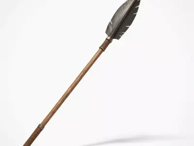 Feathered Tribal Spear 3D model