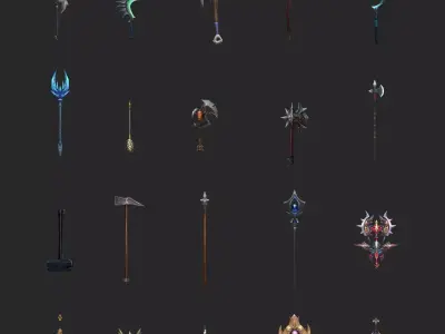 Fantasy Weapon Collection Low-poly 3D model