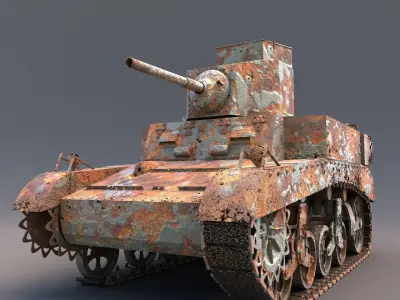 M3 Stuart wreck 3D model