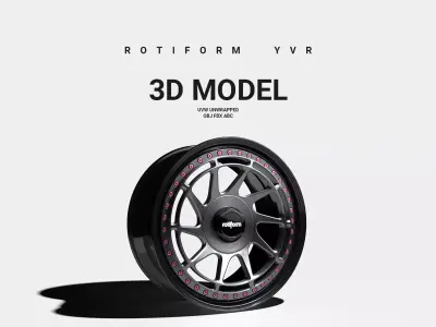 Rotiform YVR Wheel Rim 3D Model UVW Unwrapped 3D model