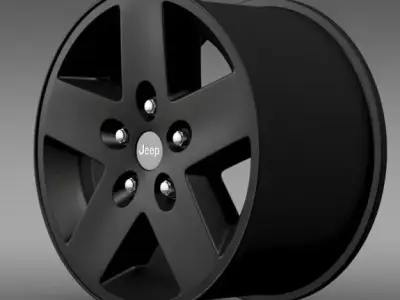 Jeep Wrangler Rubicon black rim 3D model
