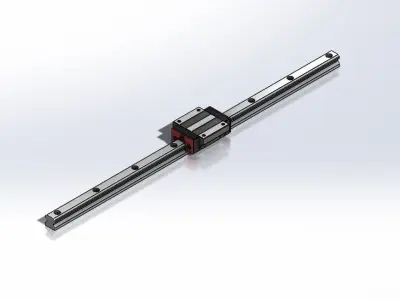 Mount Linear Bearing and Rail 20mm 3D model
