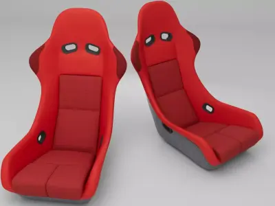 Car Seat Bucket-Seat Low-poly 3D model